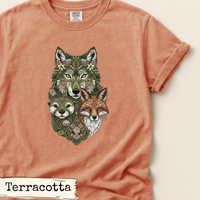 Load image into Gallery viewer, Woodland Animal Art – Botanical Fox Wolf Otter Nature Print