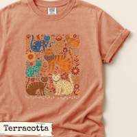 Load image into Gallery viewer, Cat Nature Shirt – Botanical Woodland Design for Cat Lovers