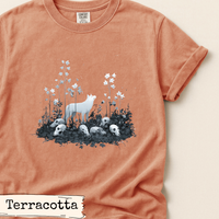 Load image into Gallery viewer, White Wolf Shirt Dark Forest Gothic Nature Art