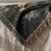 Load image into Gallery viewer, Black Cat Tapestry – Handwoven Cottagecore Throw Blanket