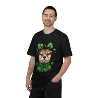 Load image into Gallery viewer, Otter Wearing Shamrocks T-shirt | St. Patrick's Day Lucky Elephant Tee