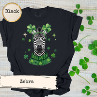 Load image into Gallery viewer, Zebra Wearing Shamrocks T-shirt