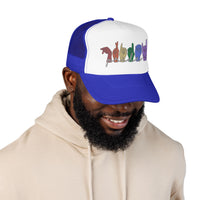 Load image into Gallery viewer, Pride ASL Hands Foam Trucker Hat | Rainbow Sign Language Cap