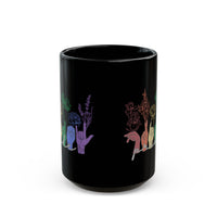 Load image into Gallery viewer, Pride Floral Hands Mug | Black Ceramic Rainbow Bouquet Mug