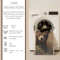Load image into Gallery viewer, Bear Throw Blanket – 100% Cotton Woven Rustic Cabin Wildlife Tapestry