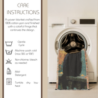 Load image into Gallery viewer, Black Cat Blanket – Handwoven Cotton Throw with Boho Mosaic Design