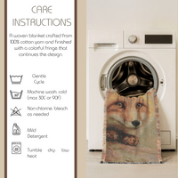 Load image into Gallery viewer, Fox Throw Blanket – Woven Vintage Tapestry for Woodland Nursery