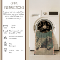 Load image into Gallery viewer, Koala Baby Blanket – Handwoven Cotton Animal Theme Nursery Gift