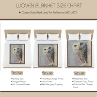 Load image into Gallery viewer, Snowy Owl Woven Blanket | Woodland Bird Throw, Rustic Home Decor
