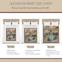Load image into Gallery viewer, Woven Tapestry Throw Blanket – Farmhouse Cottage Landscape with Fringe