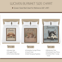 Load image into Gallery viewer, Custom Pet Blanket – Personalized Name Embroidered Woven Cotton