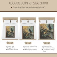 Load image into Gallery viewer, Black Cat Tapestry – Handwoven Cottagecore Throw Blanket