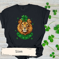 Load image into Gallery viewer, Lion Wearing Shamrocks T-shirt