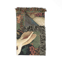 Load image into Gallery viewer, Barn Owl and Rabbit Woven Blanket | Vintage Tapestry Animal Throw