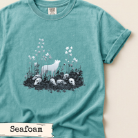 Load image into Gallery viewer, White Wolf Shirt Dark Forest Gothic Nature Art