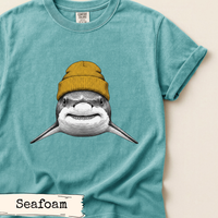 Load image into Gallery viewer, Shark Beanie Shirt Funny Coastal Adventure Great White Tee