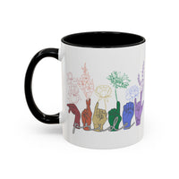 Load image into Gallery viewer, Rainbow ASL Hands with Flowers Mug | Accent Coffee Mug