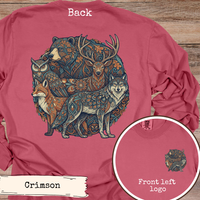 Load image into Gallery viewer, Woodland Animal Shirt – Folk Art Design with Wolf Bear Deer Fox Owl