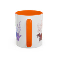 Load image into Gallery viewer, Rainbow ASL Hands with Flowers Mug | Accent Coffee Mug
