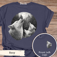 Load image into Gallery viewer, Wolf Howling at Moon Shirt