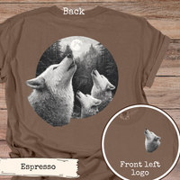 Load image into Gallery viewer, Wolf Howling at Moon Shirt