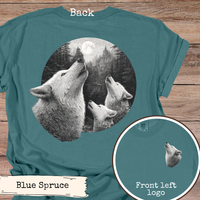 Load image into Gallery viewer, Wolf Howling at Moon Shirt