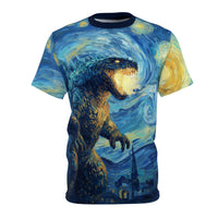 Load image into Gallery viewer, Mythical Beast Van Gogh Shirt – Starry Night All Over Print Kaiju Art Tee