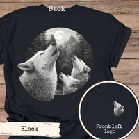 Load image into Gallery viewer, Wolf Howling at Moon Shirt