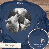 Load image into Gallery viewer, Wolf Howling at Moon Shirt