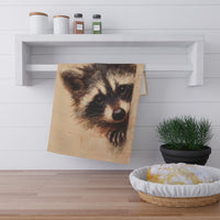 Load image into Gallery viewer, Peeking Raccoon Tea Towel | Kitchen Towel