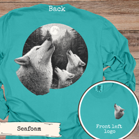 Load image into Gallery viewer, Wolf Howling at Moon Shirt
