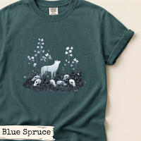 Load image into Gallery viewer, White Wolf Shirt Dark Forest Gothic Nature Art