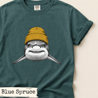 Load image into Gallery viewer, Shark Beanie Shirt Funny Coastal Adventure Great White Tee