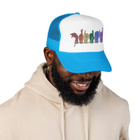 Load image into Gallery viewer, Pride ASL Hands Foam Trucker Hat | Rainbow Sign Language Cap