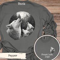 Load image into Gallery viewer, Wolf Howling at Moon Shirt