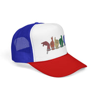 Load image into Gallery viewer, Pride ASL Hands Foam Trucker Hat | Rainbow Sign Language Cap
