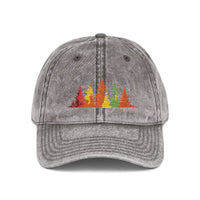Load image into Gallery viewer, Vintage Embroidered Fall Trees Cap — Washed Grey Dad Hat