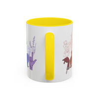 Load image into Gallery viewer, Rainbow ASL Hands with Flowers Mug | Accent Coffee Mug
