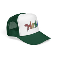 Load image into Gallery viewer, Pride ASL Hands Foam Trucker Hat | Rainbow Sign Language Cap
