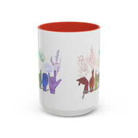 Load image into Gallery viewer, Rainbow ASL Hands with Flowers Mug | Accent Coffee Mug