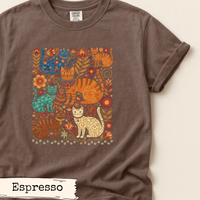 Load image into Gallery viewer, Cat Nature Shirt – Botanical Woodland Design for Cat Lovers