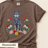 Load image into Gallery viewer, Floral Wolf Design