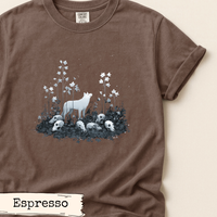 Load image into Gallery viewer, White Wolf Shirt Dark Forest Gothic Nature Art