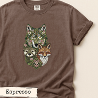 Load image into Gallery viewer, Woodland Animal Art – Botanical Fox Wolf Otter Nature Print