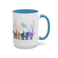 Load image into Gallery viewer, Rainbow ASL Hands with Flowers Mug | Accent Coffee Mug