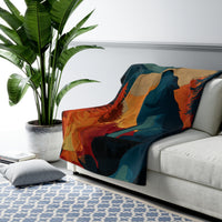 Load image into Gallery viewer, Howling Wolf Campfire Sherpa Blanket | Moonlit Forest Fleece