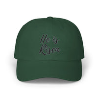 Load image into Gallery viewer, He Is Risen Dad Cap — Christian Easter Embroidered Baseball Hat