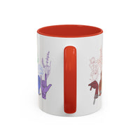 Load image into Gallery viewer, Rainbow ASL Hands with Flowers Mug | Accent Coffee Mug