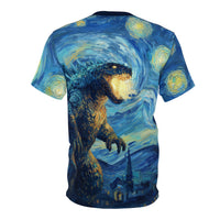 Load image into Gallery viewer, Mythical Beast Van Gogh Shirt – Starry Night All Over Print Kaiju Art Tee