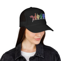 Load image into Gallery viewer, Pride ASL Hands Foam Trucker Hat | Rainbow Sign Language Cap